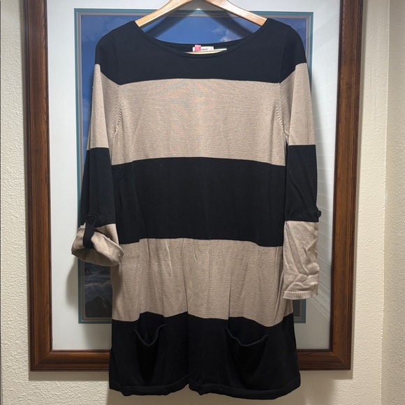 Caslon Black &!Tan long Knit Top! - Picture 1 of 6